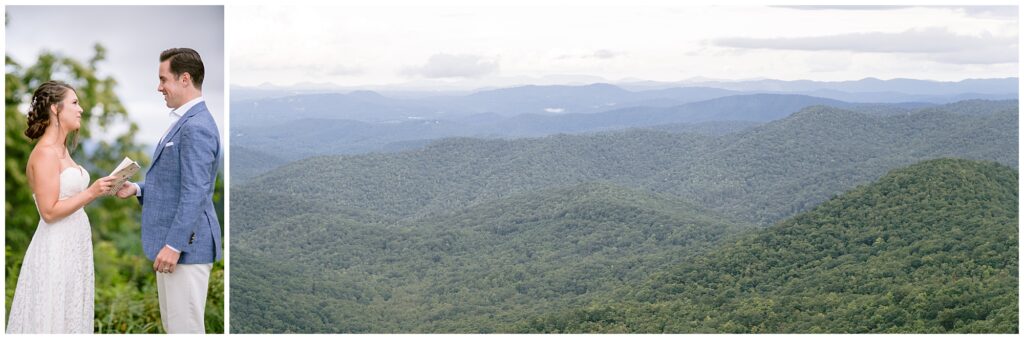 Landscape view of the Blue Ridge Parkway where Sara read her vows to Andrew after their wedding.