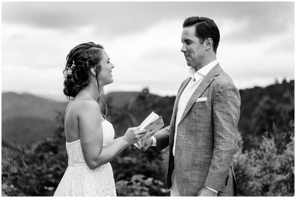 Vow exchange at the Blue Ridge Parkway