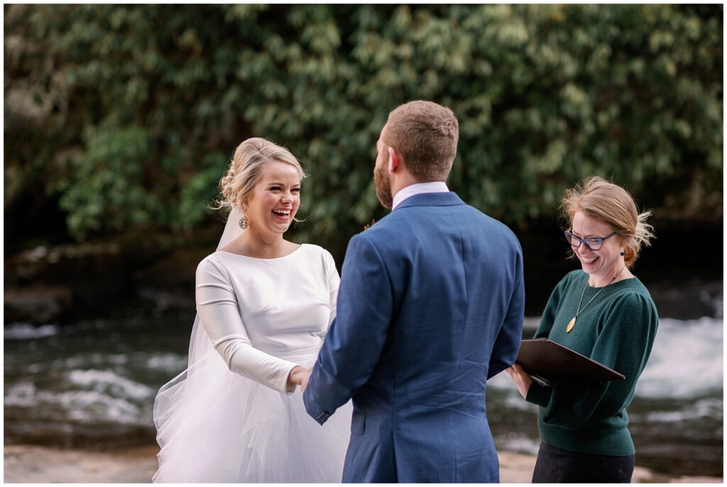 Asheville NC Waterfall elopement ceremony