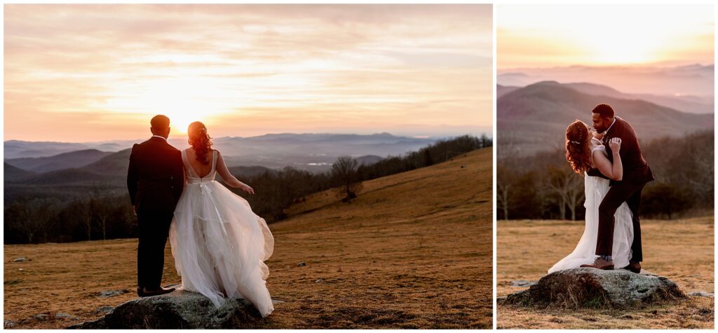 bearwallow sunset elopement in asheville nc