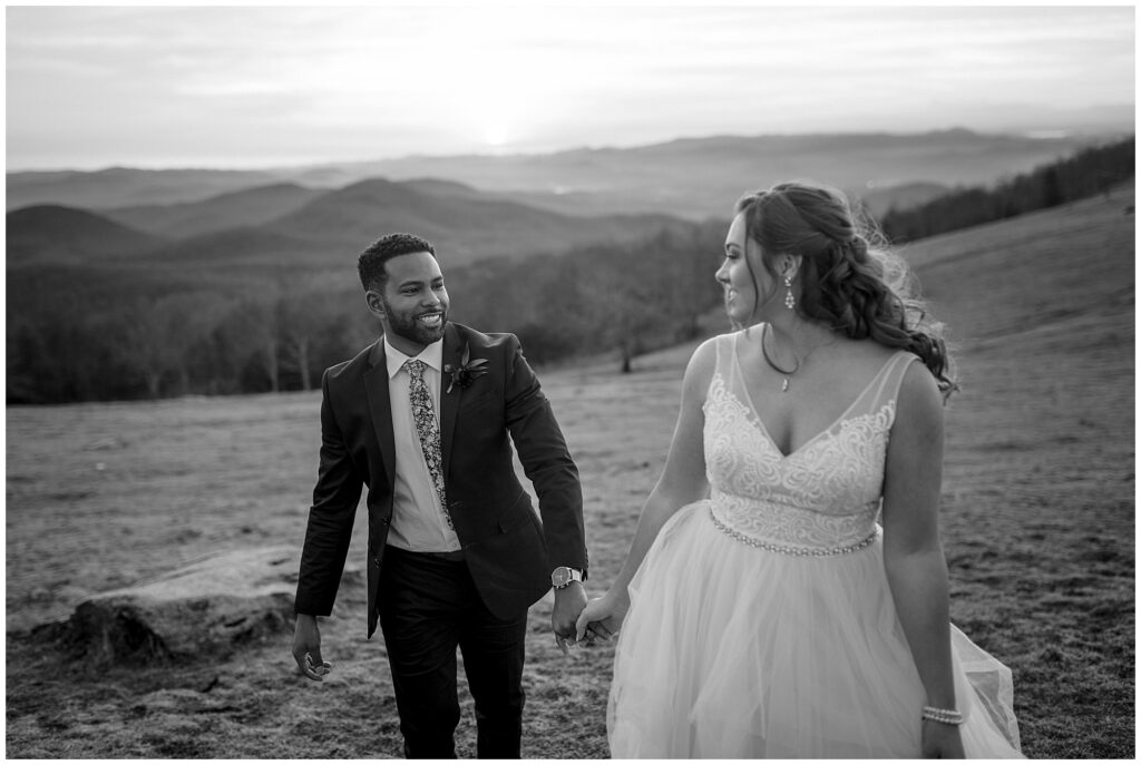 holding hands and walking together as husband and wife