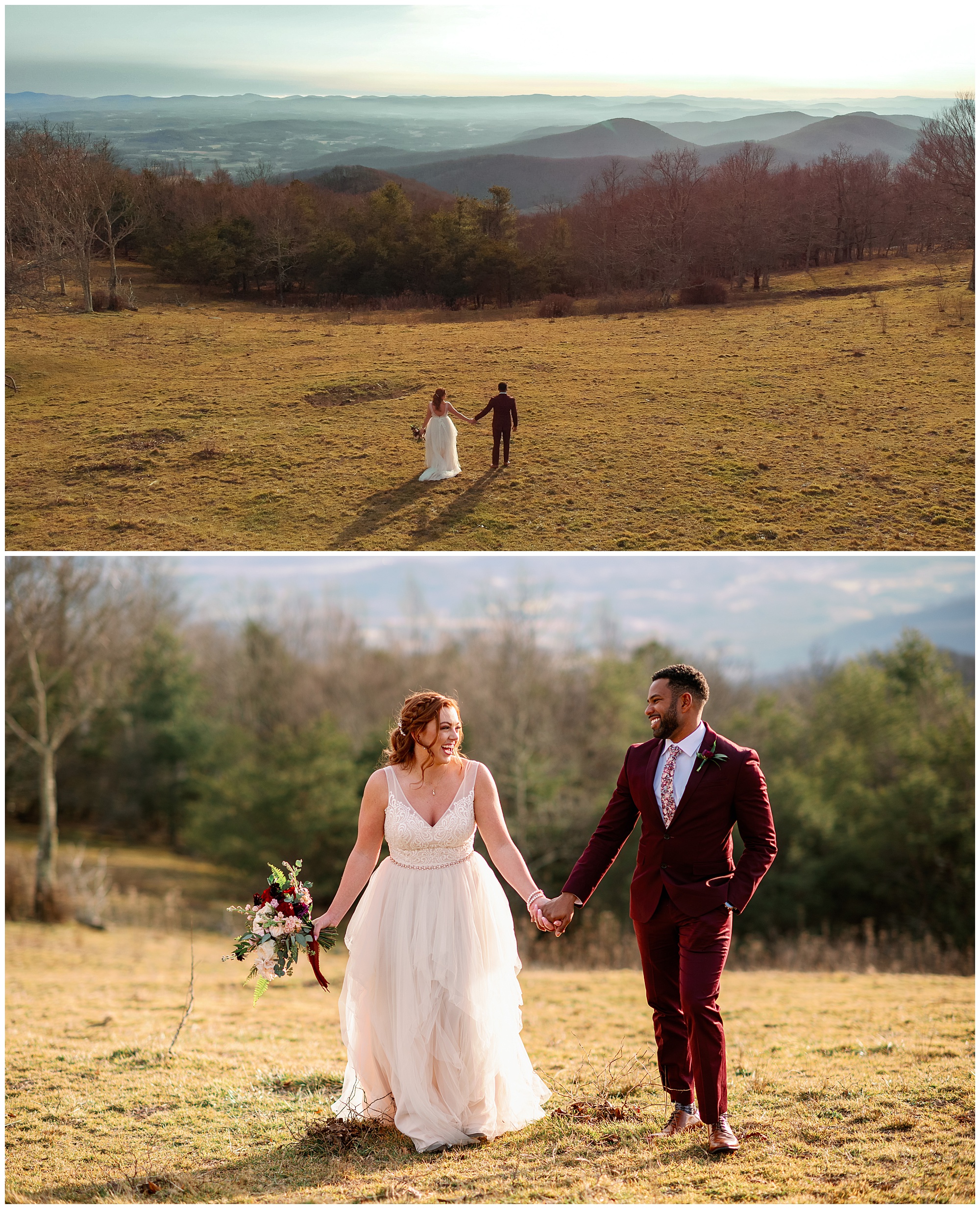 holding hands and walking at bearwallow mountain