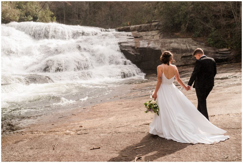 waterfall elopement in Mountains of Asheville