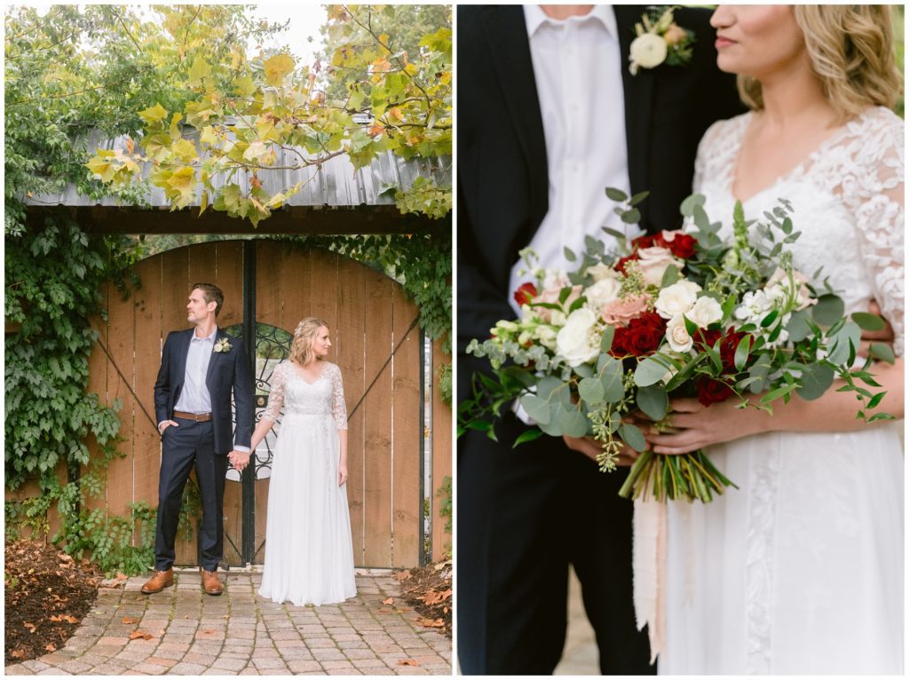 Fall elopement at Haiku I Do Zen gardens and chapel.