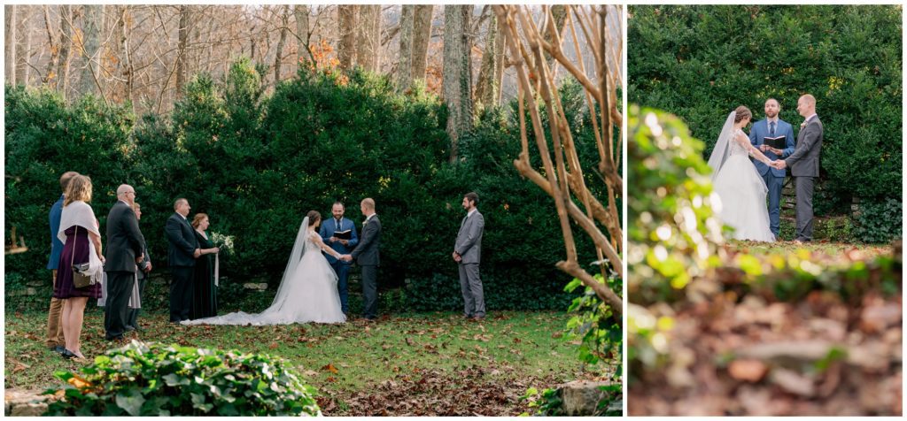 Fall Elopement Ceremony at Sherrill's Inn.