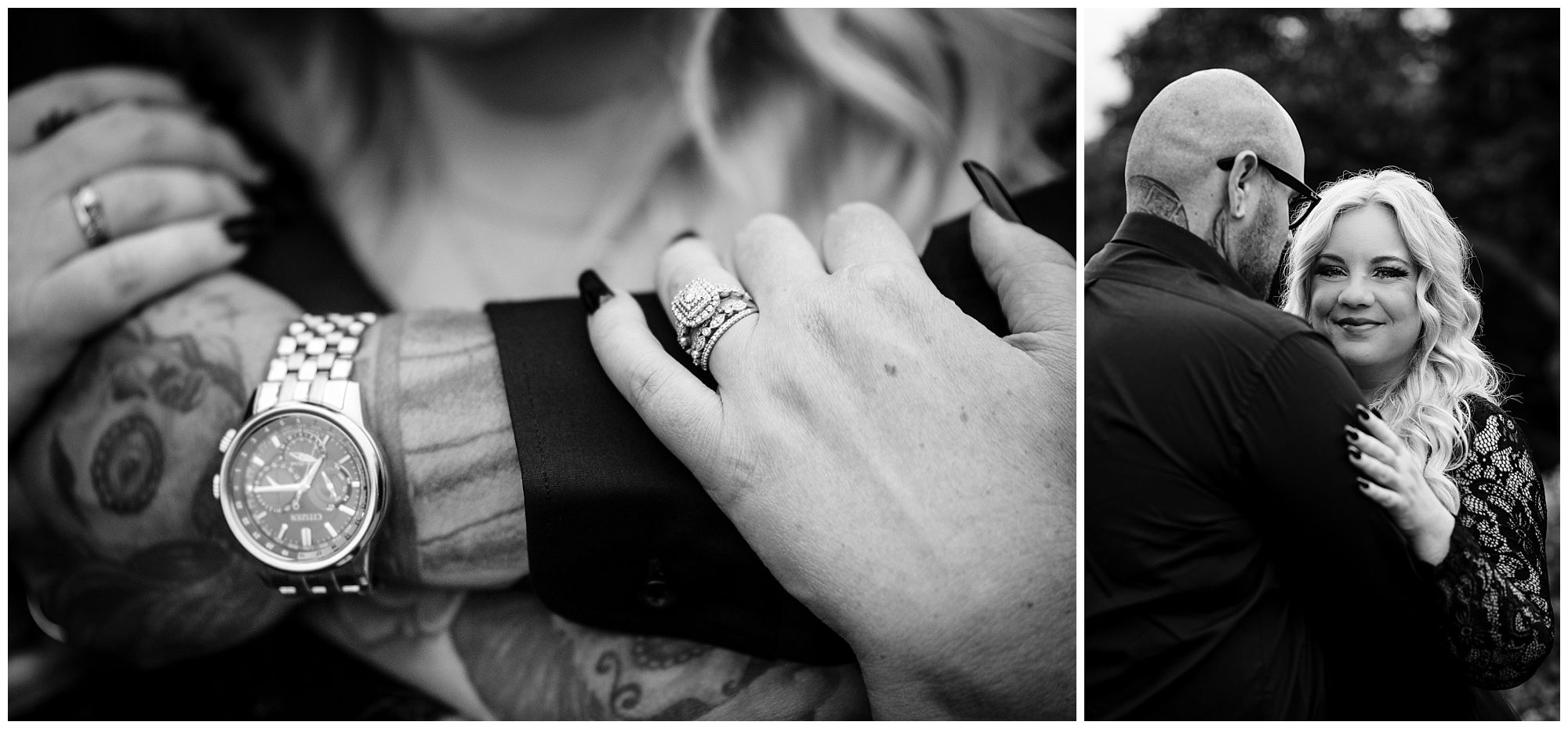 Black and white photo of couple After elopement 