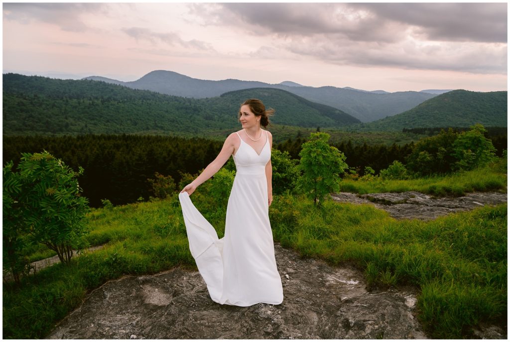 Bridal portrait in the mountains of Asheville, NC.