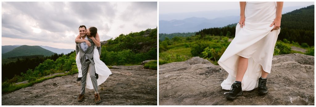 Elopement attire in the mountains of Asheville, NC.