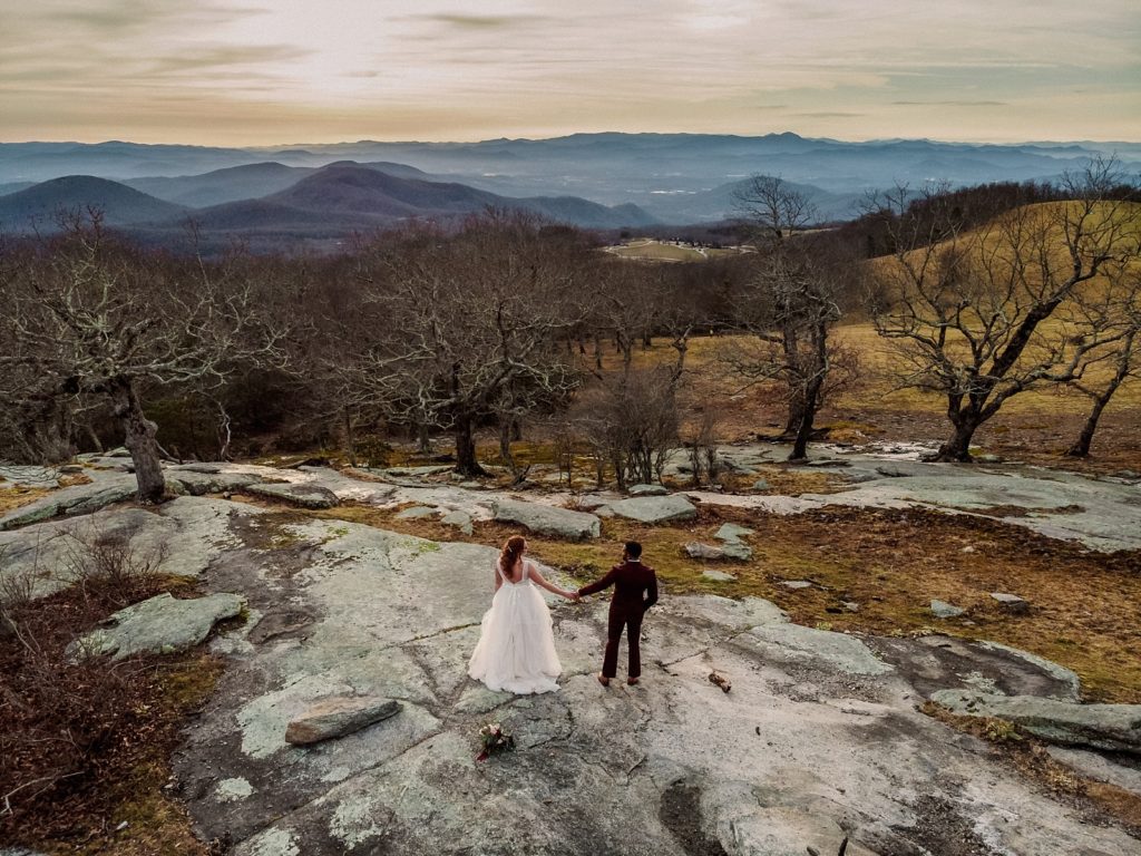 Best locations for a winter elopement in the mountains of NC near Asheville.