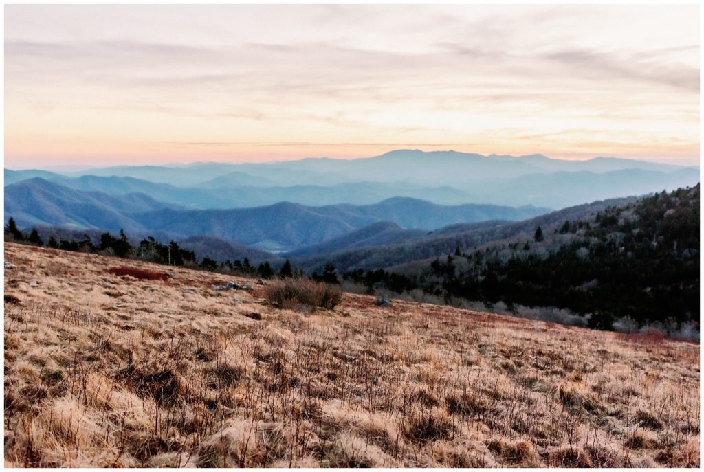 Mountain view at Carvers Gap in the winter.