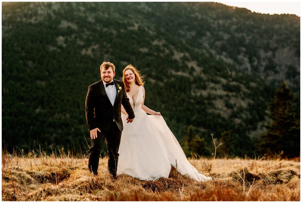 A windy sunset elopement in the mountains.