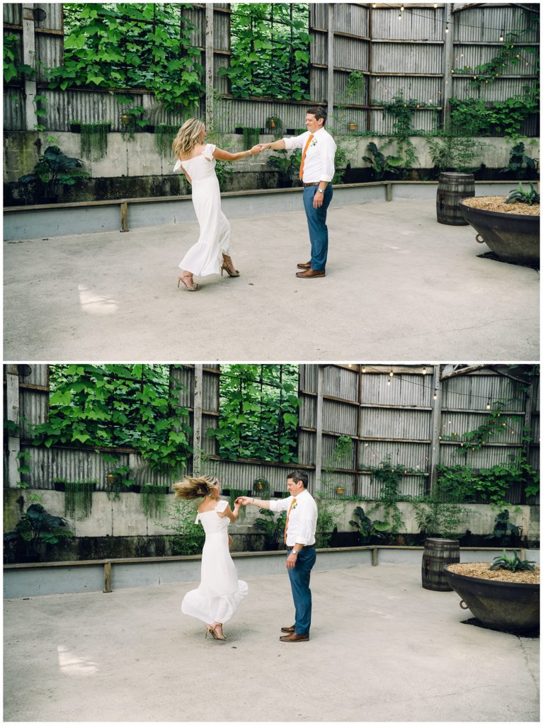 Fun elopement at Hi-Wire Brewing in Asheville, NC.