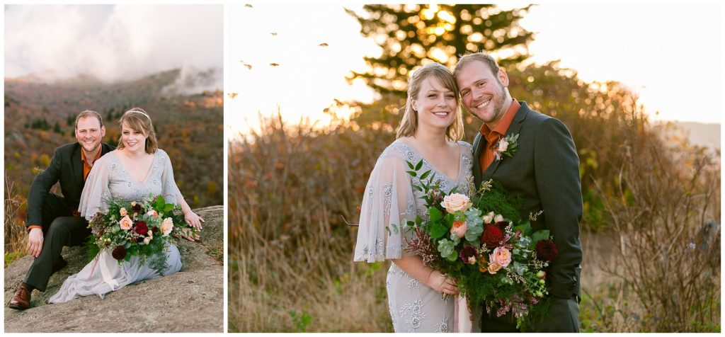 Fall Elopement during golden hour at Black Balsam  | Asheville Elopements